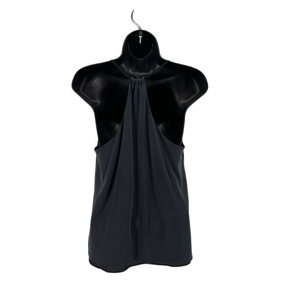 Banana Republic Racerback Tank Top WMNS Small Black Scoop Neck Lined Poly Blend - Picture 4 of 9